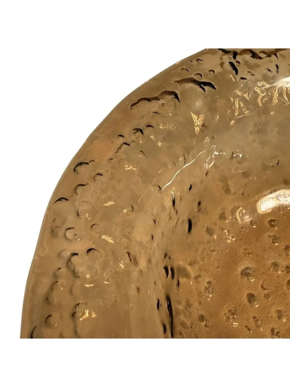 Amber Art Glass Dish Pinecone Embellishment